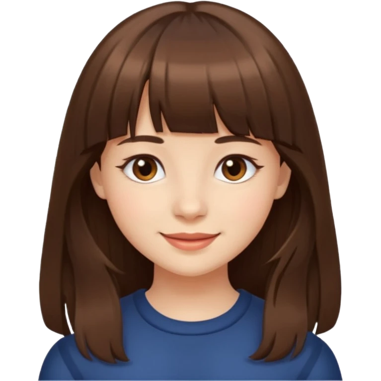 
girl with bangs and long brown hair emoji