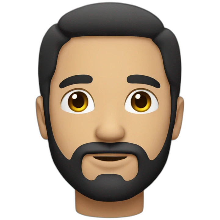 Handsome man with black hair and beard emoji