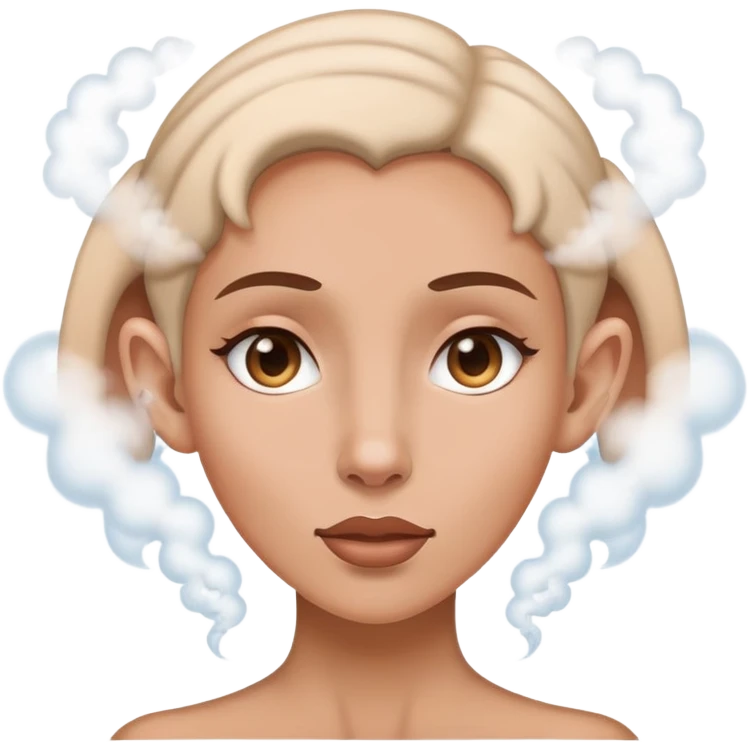 a woman with steam coming out of her ears emoji