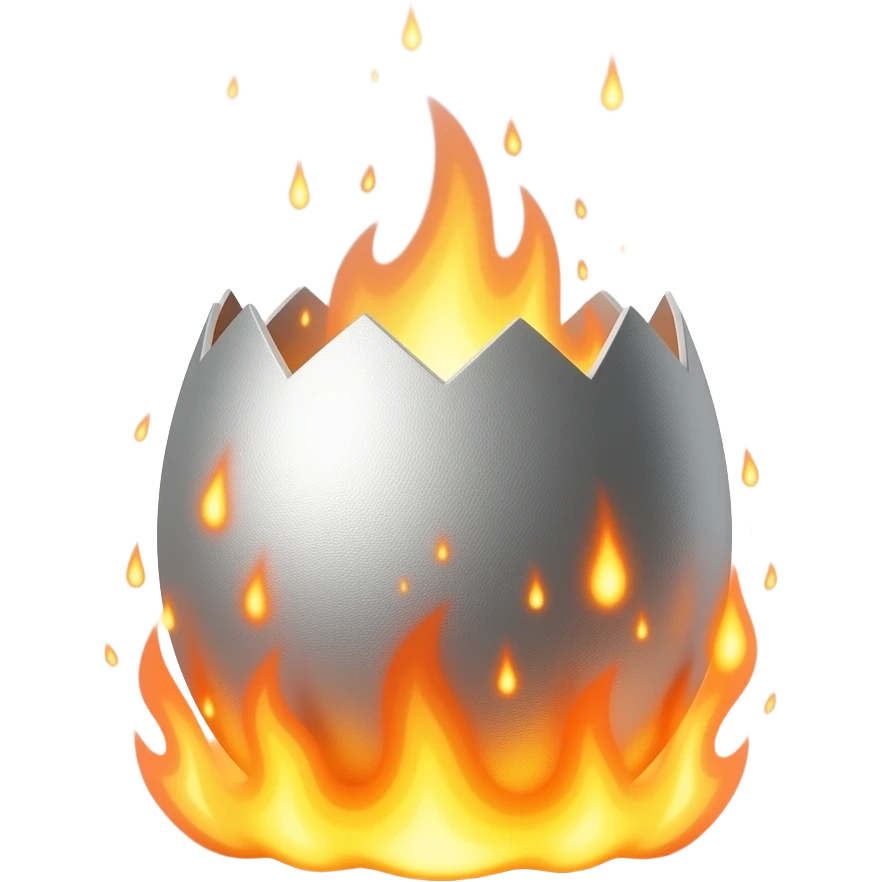 Silver Egg On fire emoji
