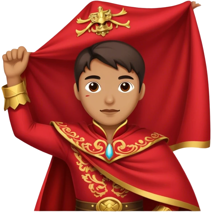CSUN matador holding red fabric  emoji