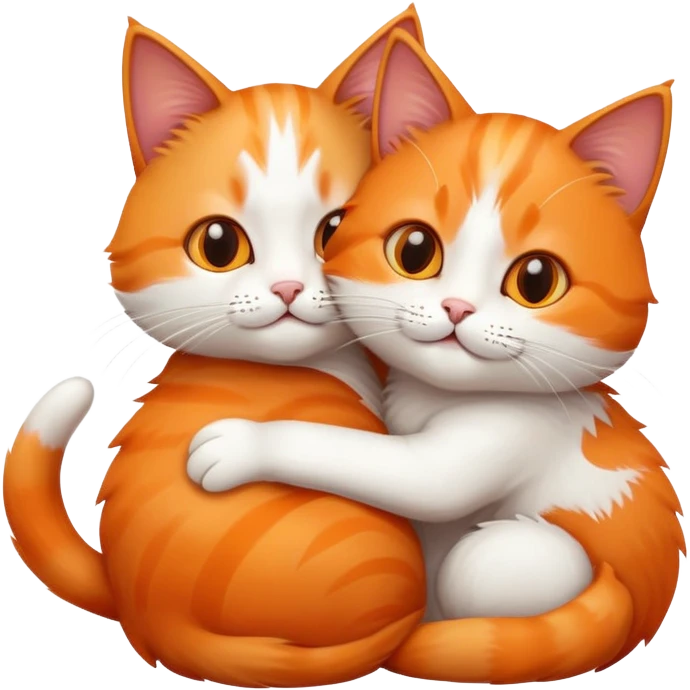 Cats hugging emoji
