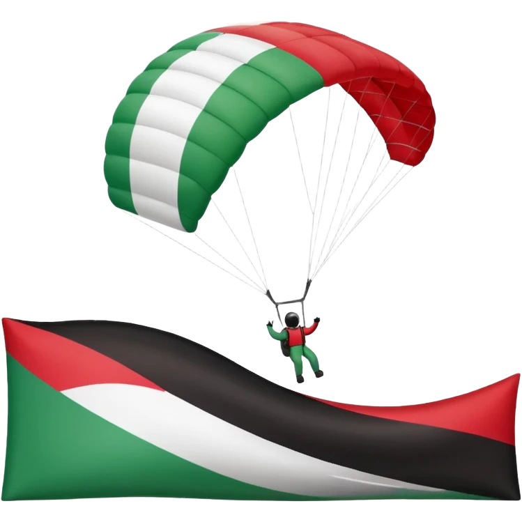 a palestinian flag with a paraglider emoji