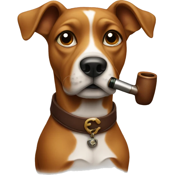 A dog smoking a pipe emoji