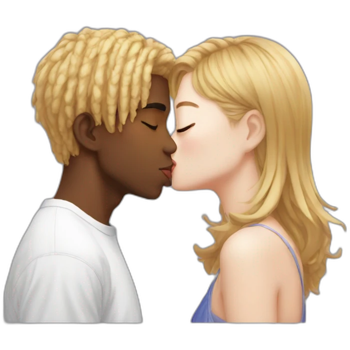 Black Guy Kissing Jeongyeon emoji