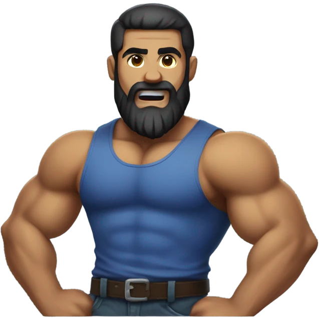 Swole gamer with black beard emoji