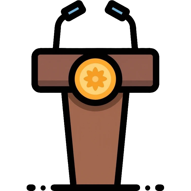 Presidential podium with microphones emoji