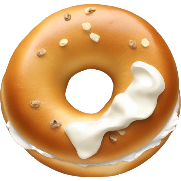 Loaded bagel with cream cheese emoji