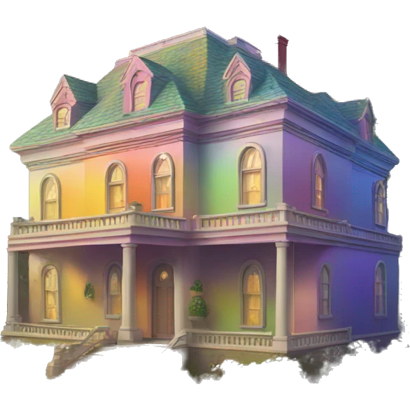 Rainbow mansion emoji