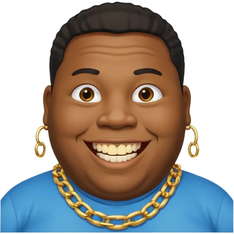 Fat black man missing half of front tooth emoji