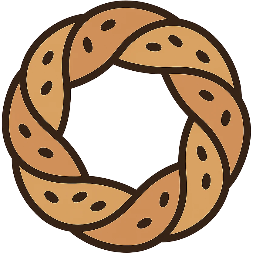 simit bread, flat color icon, minimal and bold emoji