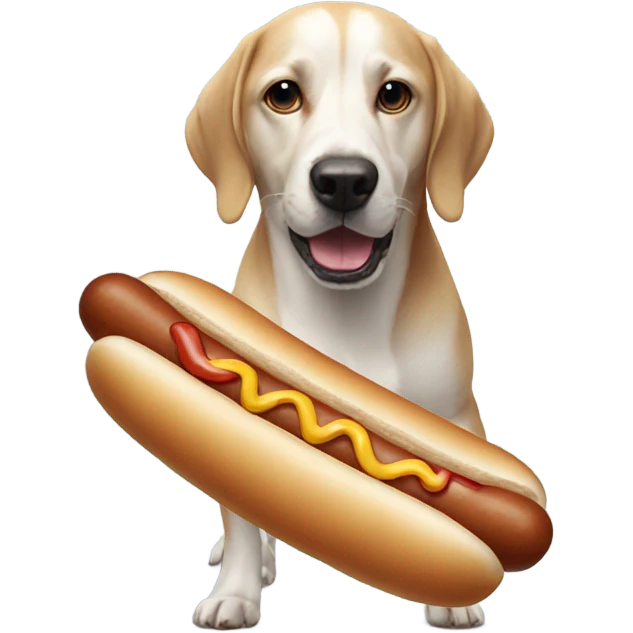 Dog w a hot dog suit emoji