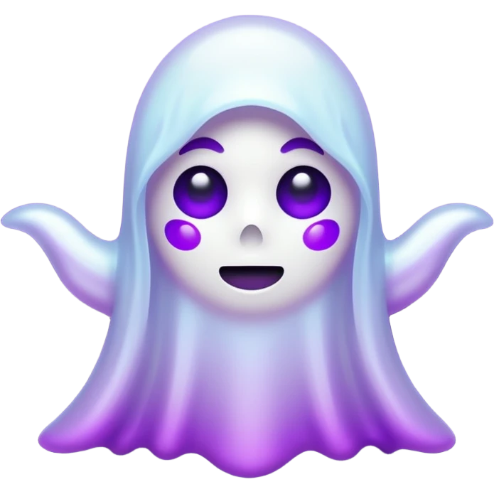 glitter cian and purple ghost emoji