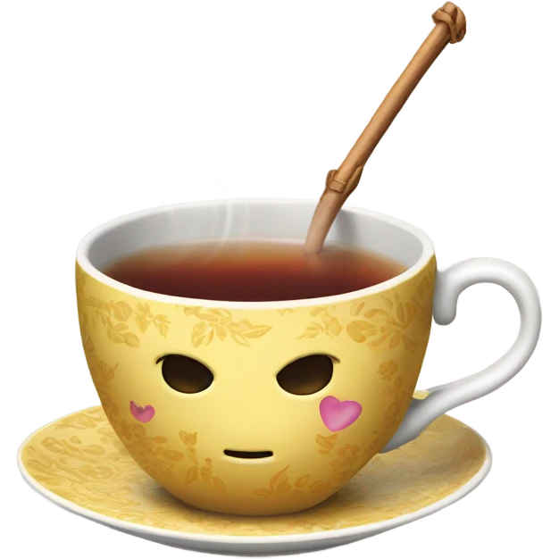 trendy tea with a stick emoji