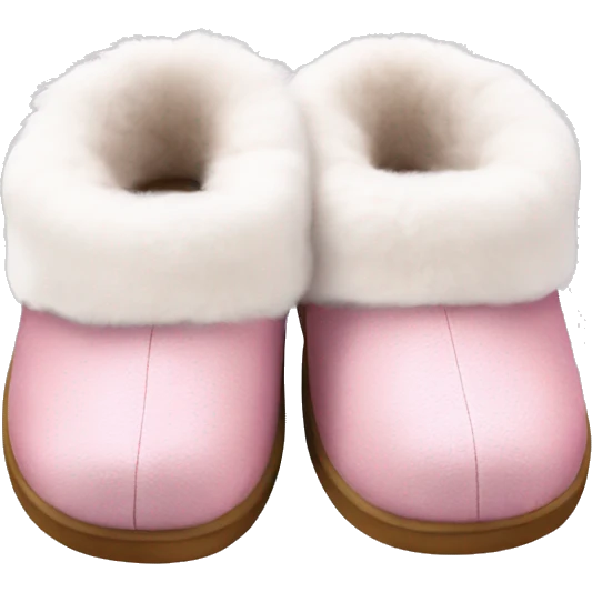 Pink ugg slippers with white fluffy fur  emoji