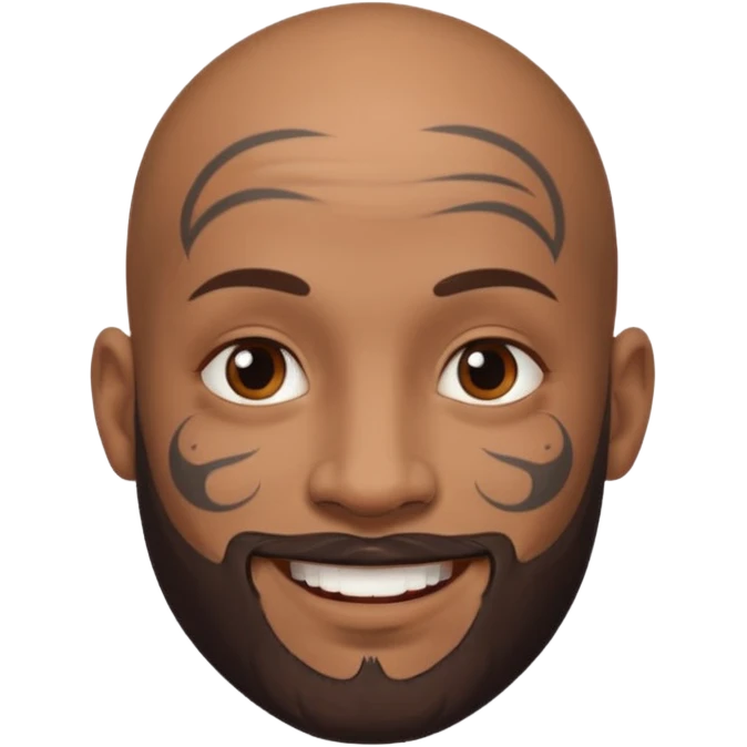 bald bearded man with face tattoo emoji