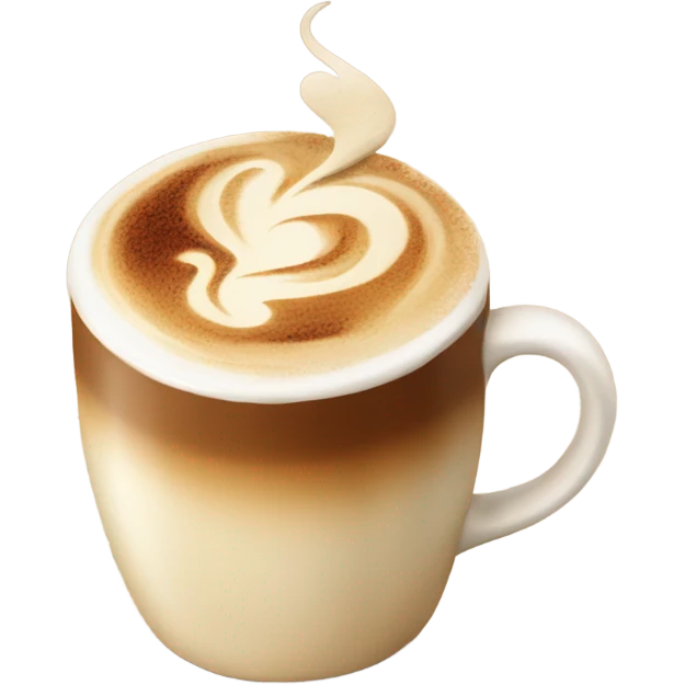 light creamy coffee with coffee art on emoji