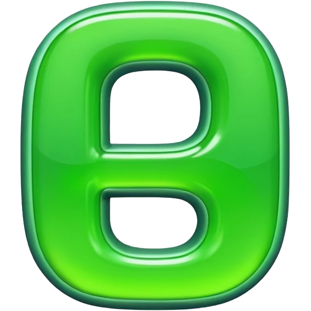 neon green letter D emoji