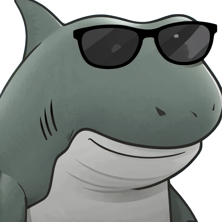 shark whit sunglases emoji