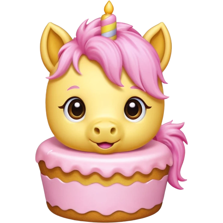 yellow pony eating cake emoji