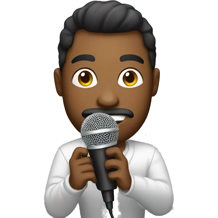 cool guy with microphone emoji