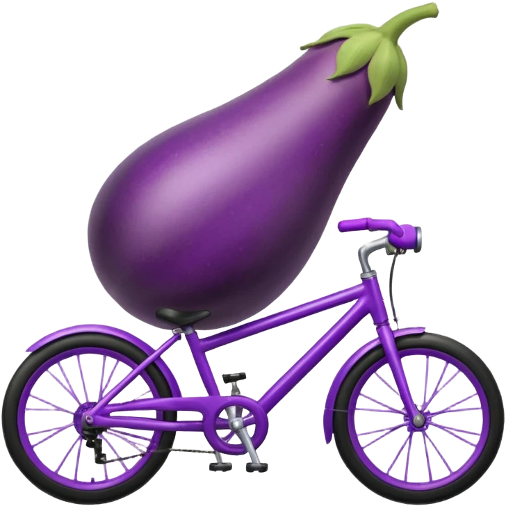 Eggplant riding a bike ￼ emoji