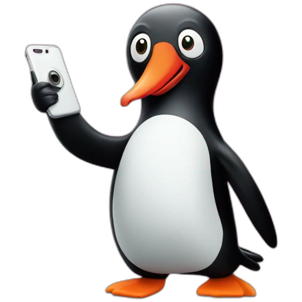 pingu taking a selfie emoji