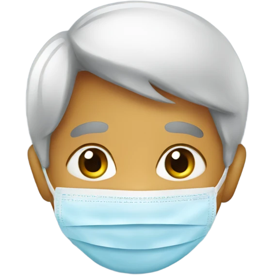 Little kid with face mask emoji