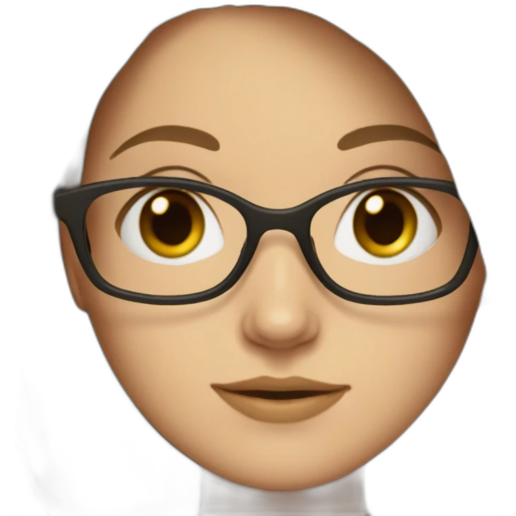A white Girl with glasses,Brown long hair, grenn dress emoji