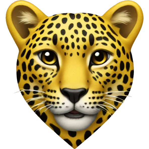 Yellow heart with a leopard emoji