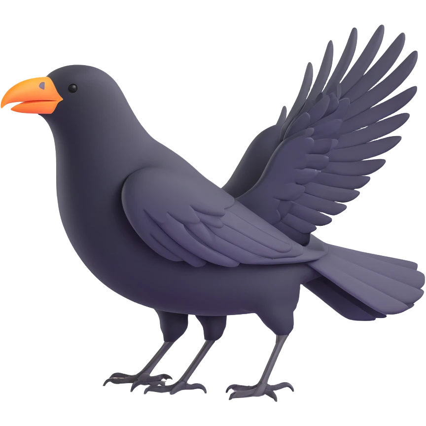 black crow bird emoji