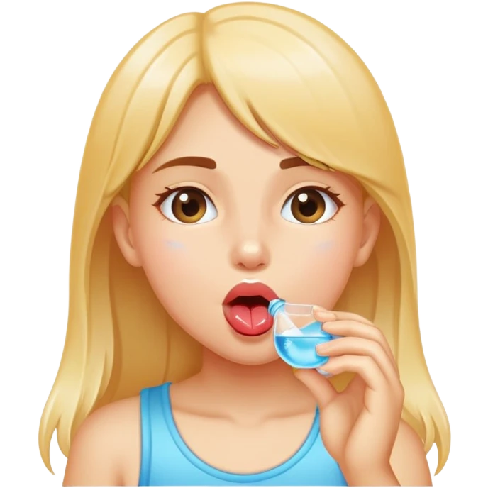  girl licking water emoji