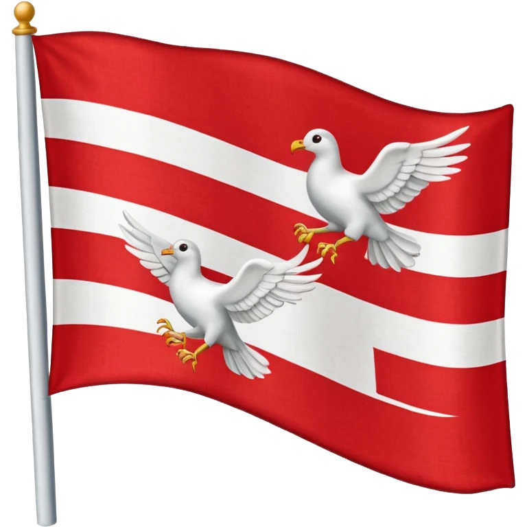 drapeau de Lorraine montrant les trois oiseaux blancs dans la bande rouge diagonale emoji