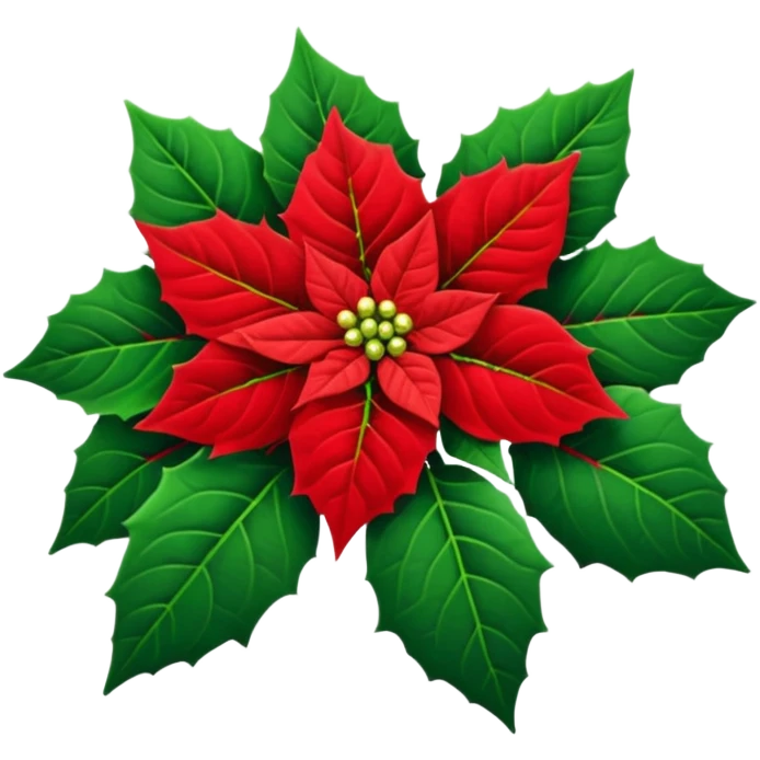 small christmas Poinsettia deco emoji