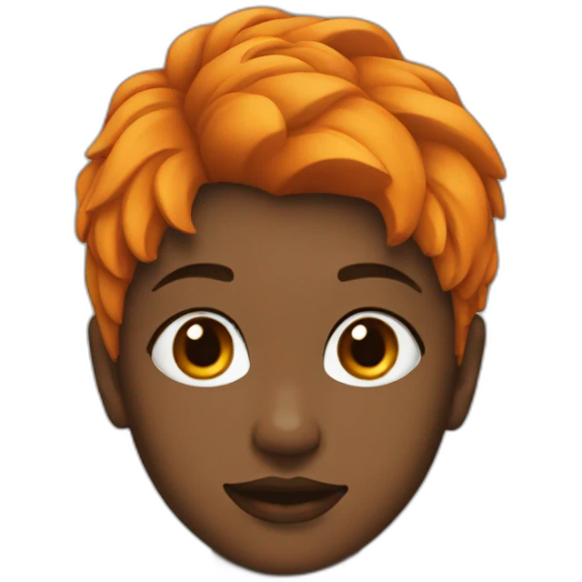 girl with Wolf hair cut orange emoji