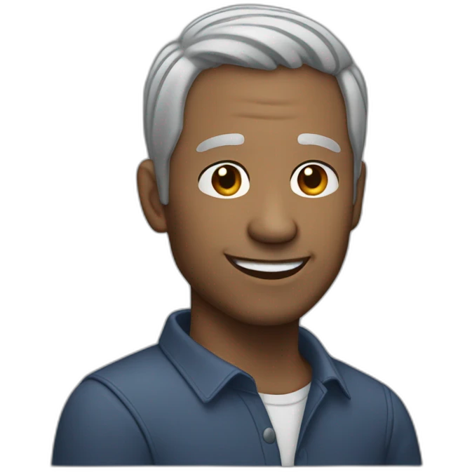 41 years old man with gray hair no mustache emoji