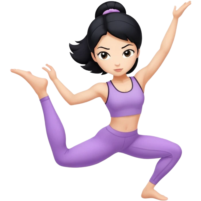 Pilates princess black hair  emoji