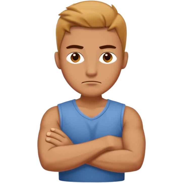 rude man with crossed arms emoji