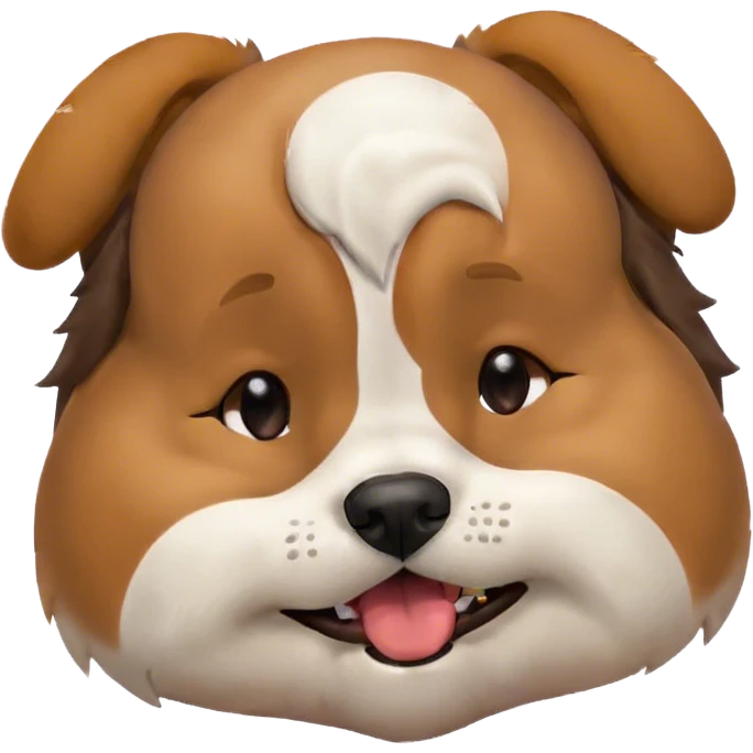 Dog feels relief after stressful situation and wipes brow to remove sweat emoji