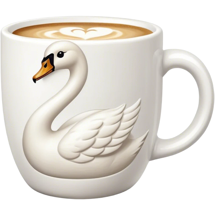 Swan shape latte art emoji