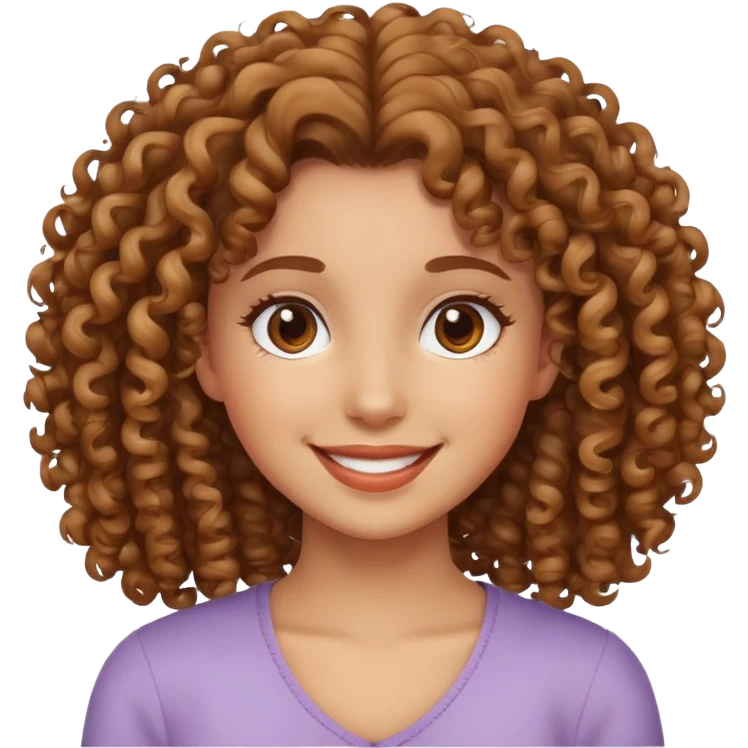 Menina de cabelo cacheado emoji