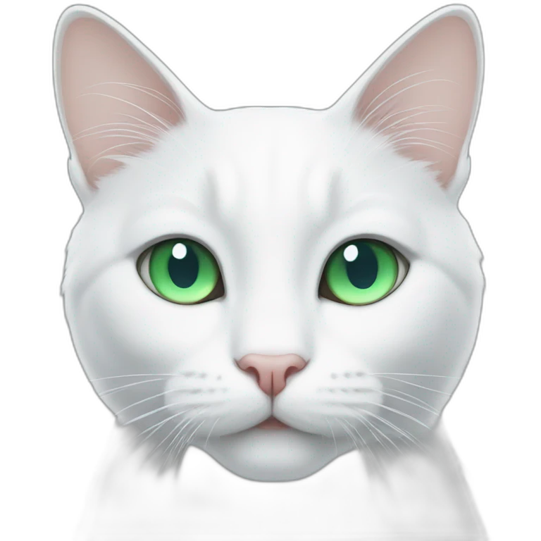 White cat has green and blue eyes emoji