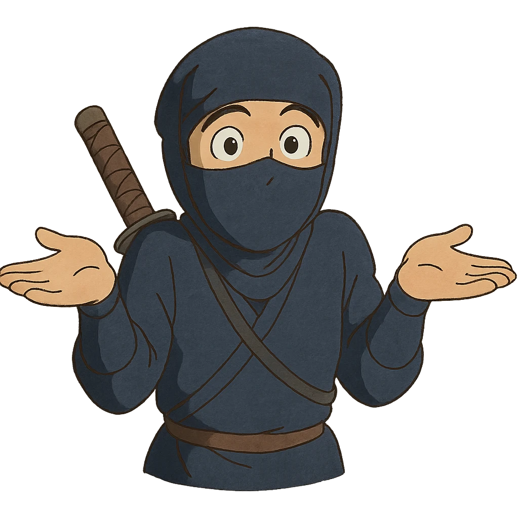 shrugging ninja emoji