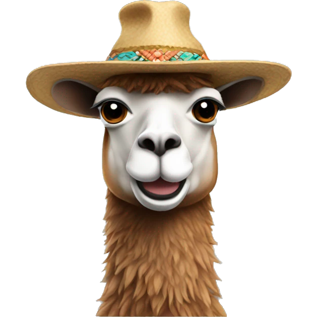 lama with hat emoji
