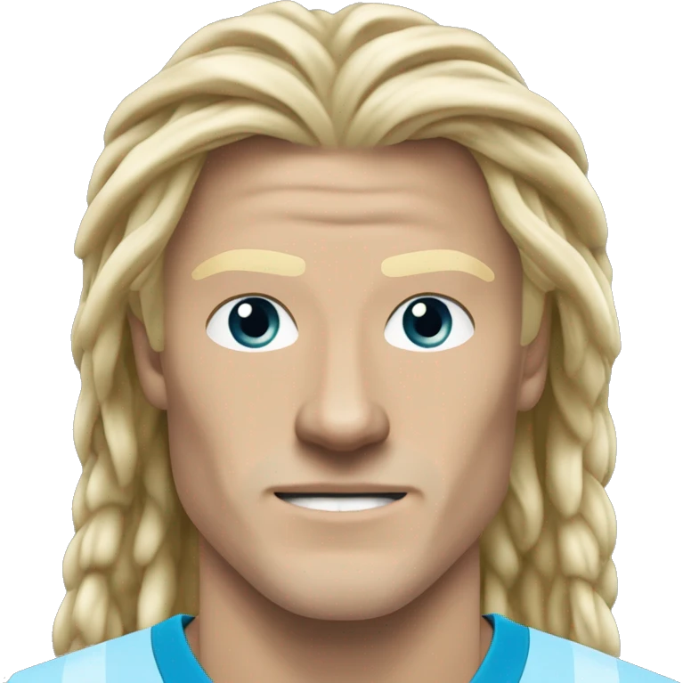 Erling Haaland with long hairs Manchester City emoji
