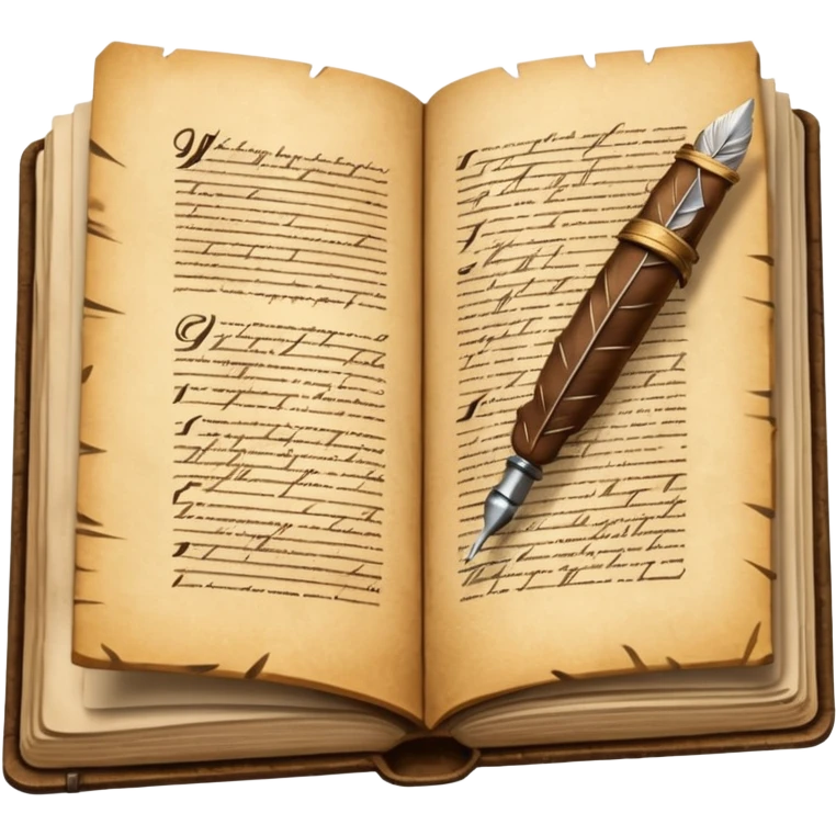 open history book with a quill pen emoji