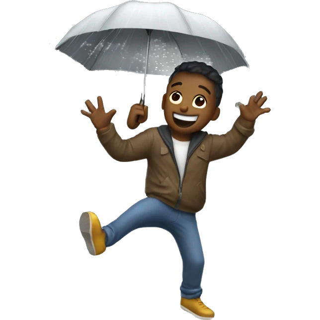 Dancing in rain emoji