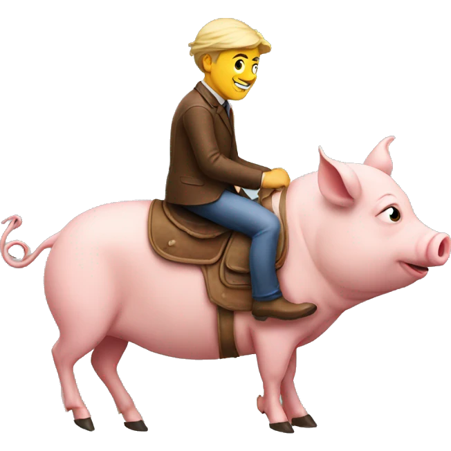 Man riding a pig emoji