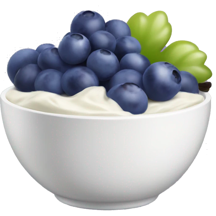 yoghurt bowl with grapes and blueberries emoji