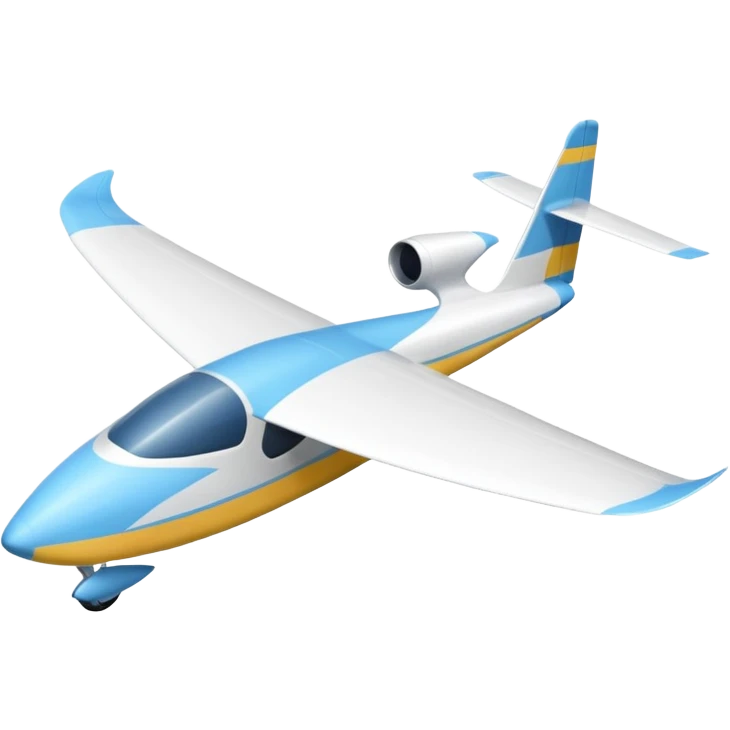 glider, large wingspan, full white, 1 seat, no engine, no landing gear emoji
